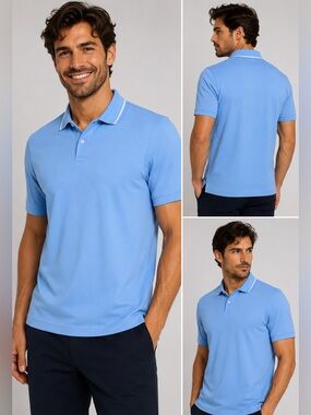 NWT Ted Baker Men Polo ,Bel Air Blue👕 , Size XL